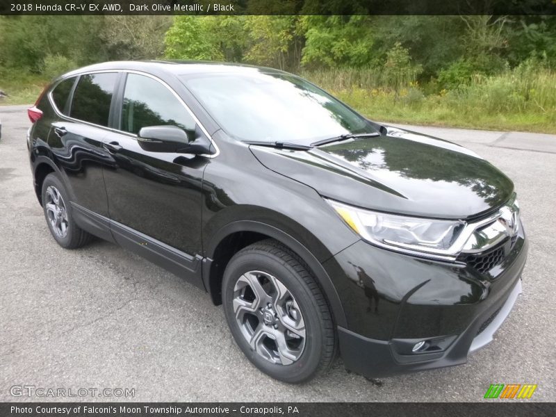 Dark Olive Metallic / Black 2018 Honda CR-V EX AWD