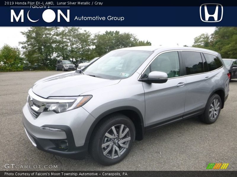 Lunar Silver Metallic / Gray 2019 Honda Pilot EX-L AWD