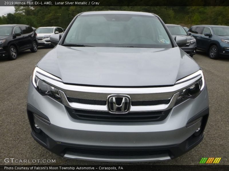 Lunar Silver Metallic / Gray 2019 Honda Pilot EX-L AWD