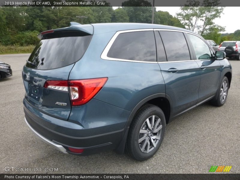 Steel Sapphire Metallic / Gray 2019 Honda Pilot EX AWD