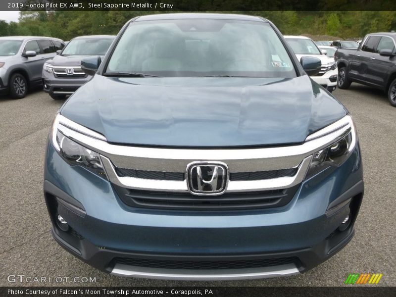 Steel Sapphire Metallic / Gray 2019 Honda Pilot EX AWD