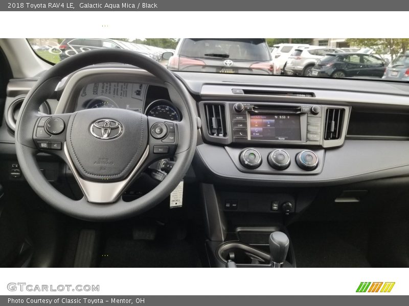 Galactic Aqua Mica / Black 2018 Toyota RAV4 LE