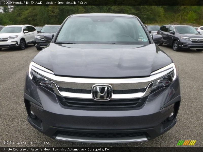 Modern Steel Metallic / Gray 2019 Honda Pilot EX AWD