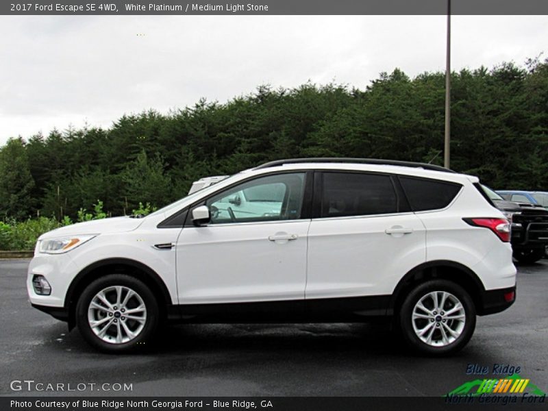 White Platinum / Medium Light Stone 2017 Ford Escape SE 4WD