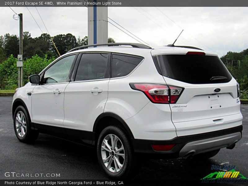 White Platinum / Medium Light Stone 2017 Ford Escape SE 4WD