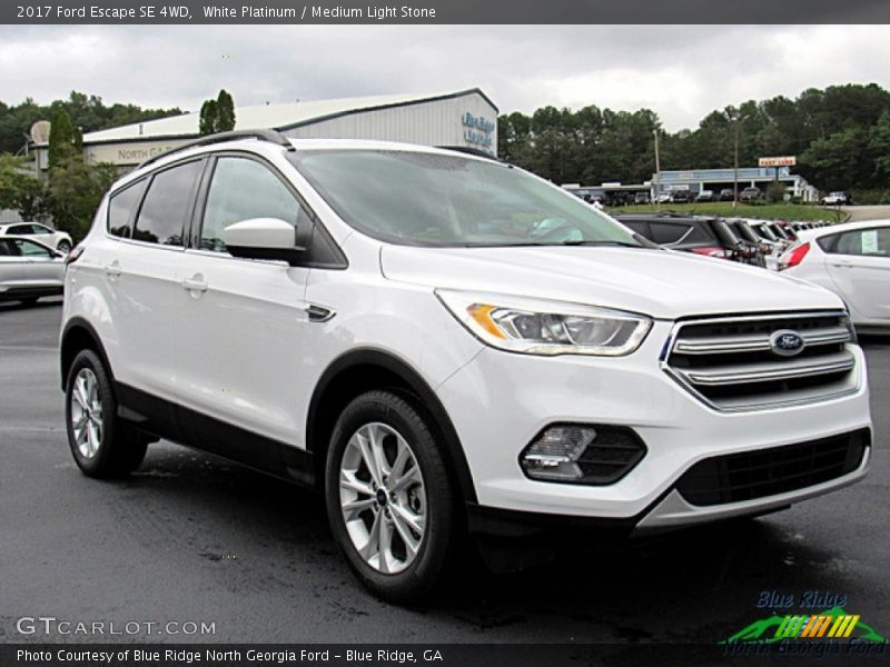 White Platinum / Medium Light Stone 2017 Ford Escape SE 4WD