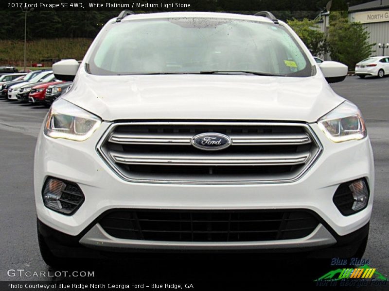 White Platinum / Medium Light Stone 2017 Ford Escape SE 4WD