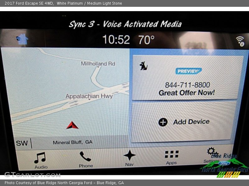 White Platinum / Medium Light Stone 2017 Ford Escape SE 4WD