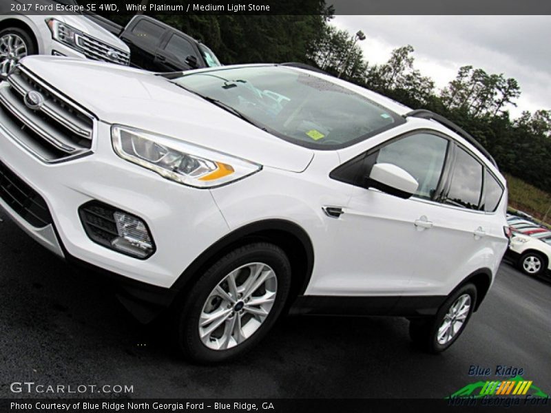 White Platinum / Medium Light Stone 2017 Ford Escape SE 4WD