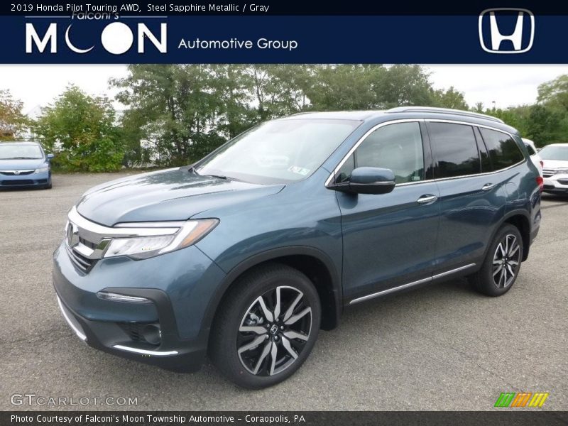 Steel Sapphire Metallic / Gray 2019 Honda Pilot Touring AWD