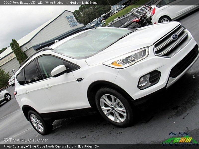 White Platinum / Medium Light Stone 2017 Ford Escape SE 4WD