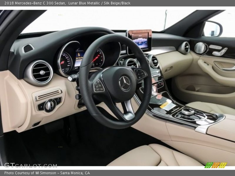 Lunar Blue Metallic / Silk Beige/Black 2018 Mercedes-Benz C 300 Sedan