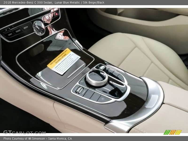 Lunar Blue Metallic / Silk Beige/Black 2018 Mercedes-Benz C 300 Sedan