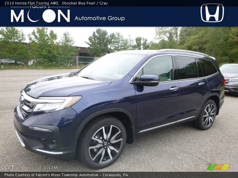 Obsidian Blue Pearl / Gray 2019 Honda Pilot Touring AWD