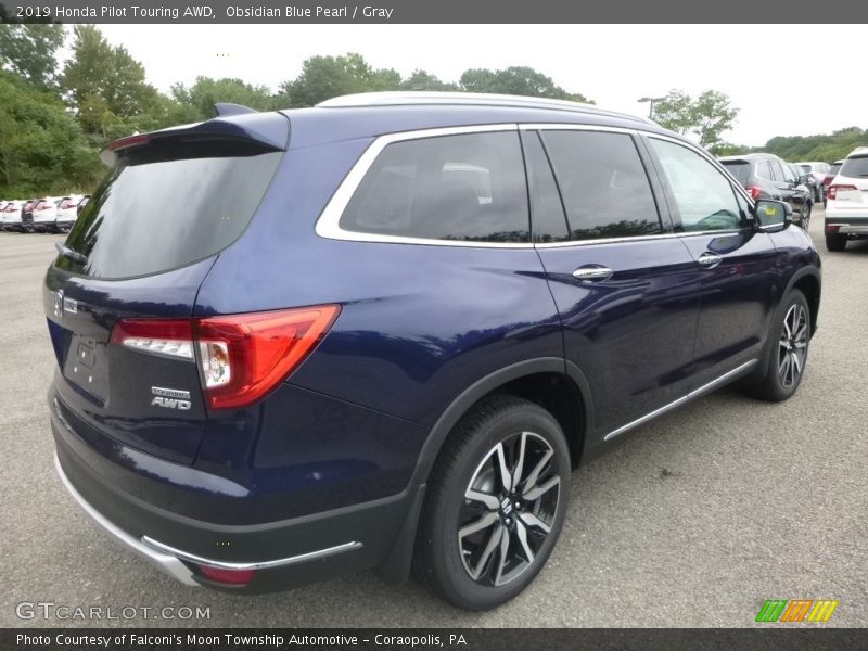 Obsidian Blue Pearl / Gray 2019 Honda Pilot Touring AWD