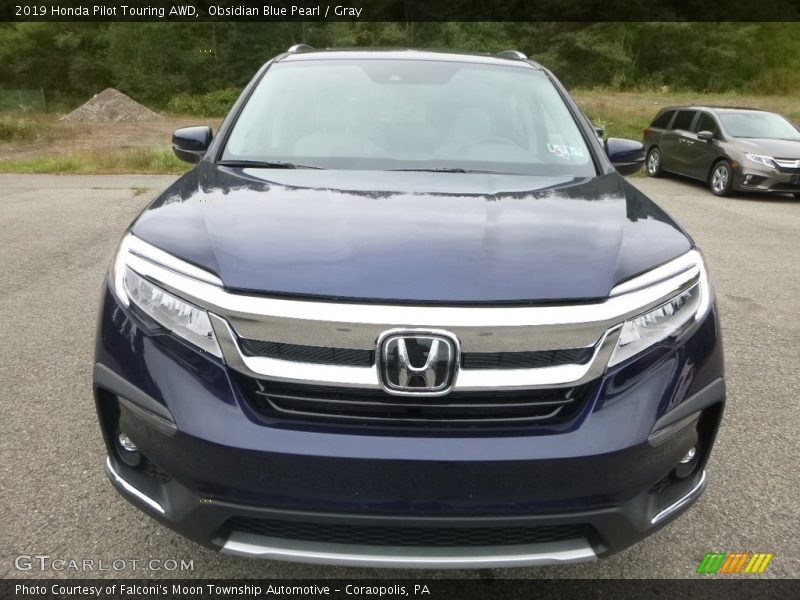 Obsidian Blue Pearl / Gray 2019 Honda Pilot Touring AWD