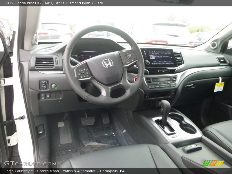 White Diamond Pearl / Black 2019 Honda Pilot EX-L AWD