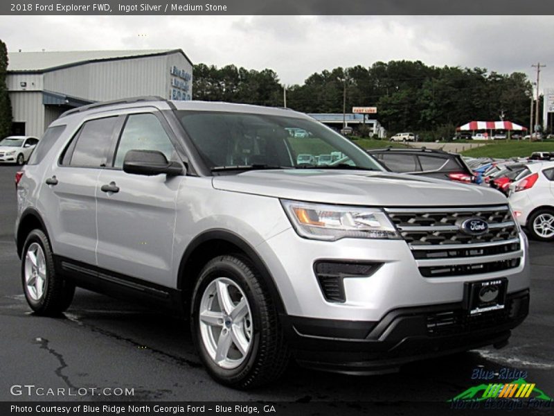 Ingot Silver / Medium Stone 2018 Ford Explorer FWD