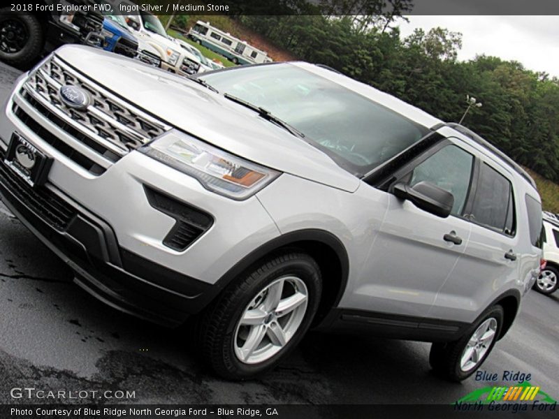 Ingot Silver / Medium Stone 2018 Ford Explorer FWD