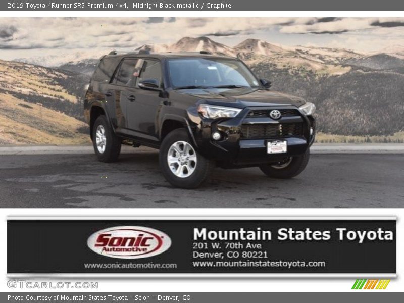 Midnight Black metallic / Graphite 2019 Toyota 4Runner SR5 Premium 4x4