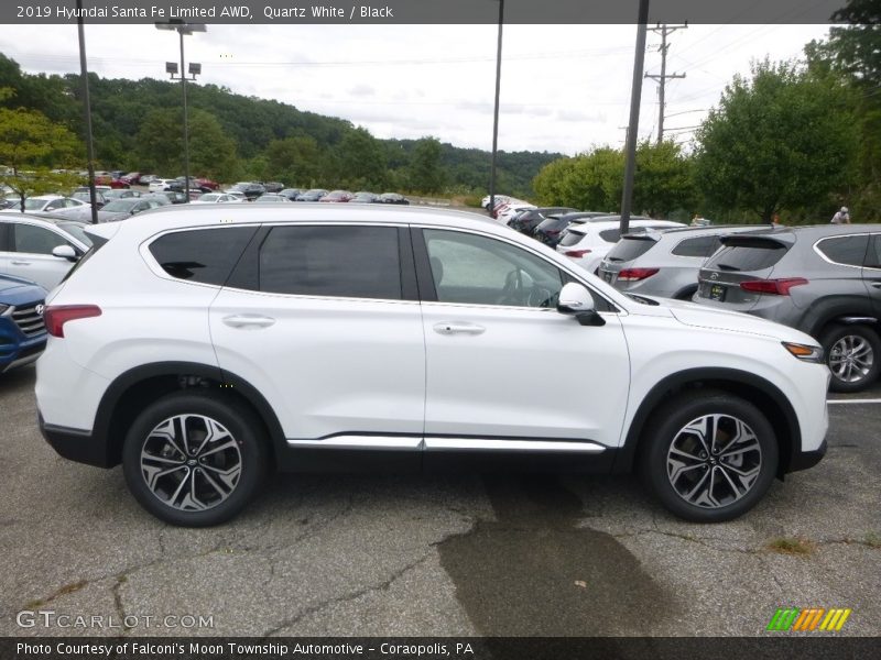 Quartz White / Black 2019 Hyundai Santa Fe Limited AWD