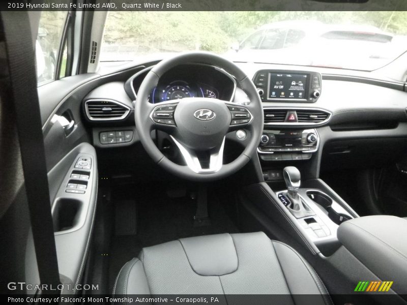 Quartz White / Black 2019 Hyundai Santa Fe Limited AWD