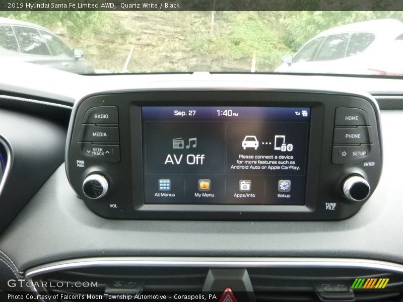 Quartz White / Black 2019 Hyundai Santa Fe Limited AWD