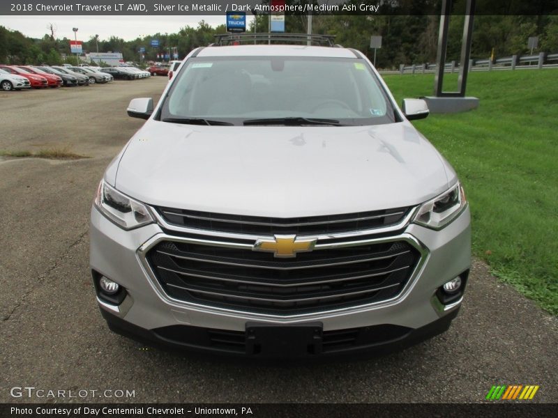 Silver Ice Metallic / Dark Atmosphere/Medium Ash Gray 2018 Chevrolet Traverse LT AWD