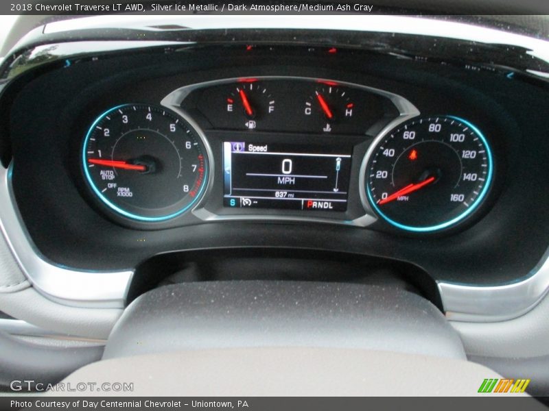 Silver Ice Metallic / Dark Atmosphere/Medium Ash Gray 2018 Chevrolet Traverse LT AWD