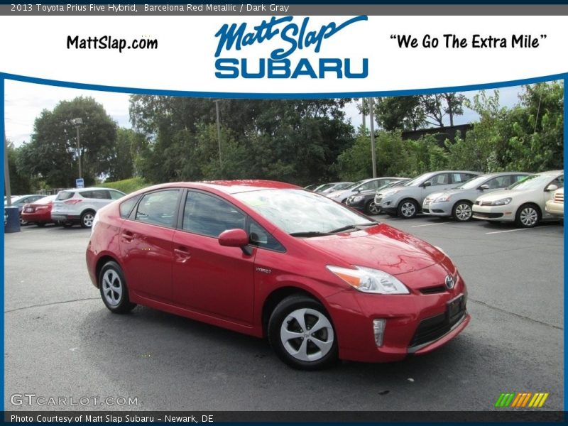 Barcelona Red Metallic / Dark Gray 2013 Toyota Prius Five Hybrid