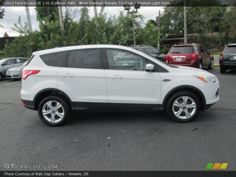 White Platinum Metallic Tri-Coat / Medium Light Stone 2013 Ford Escape SE 1.6L EcoBoost 4WD