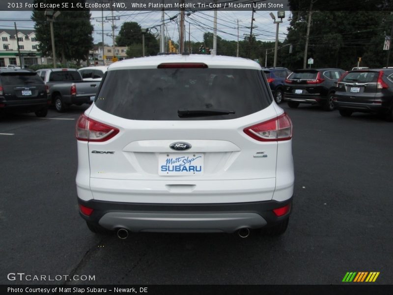 White Platinum Metallic Tri-Coat / Medium Light Stone 2013 Ford Escape SE 1.6L EcoBoost 4WD