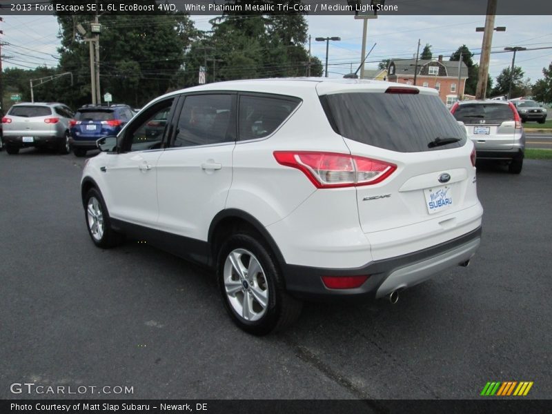 White Platinum Metallic Tri-Coat / Medium Light Stone 2013 Ford Escape SE 1.6L EcoBoost 4WD