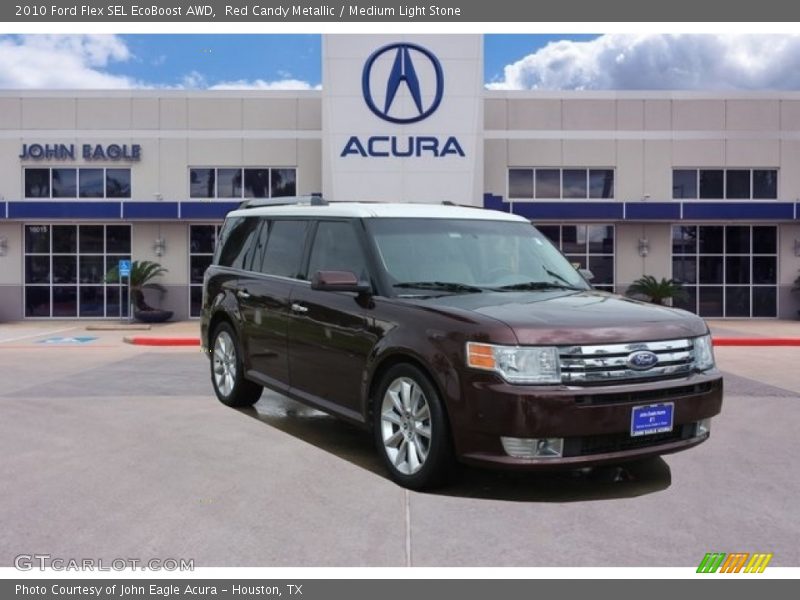 Red Candy Metallic / Medium Light Stone 2010 Ford Flex SEL EcoBoost AWD