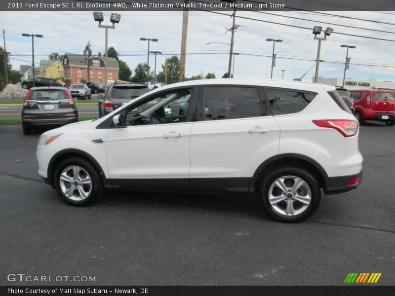 White Platinum Metallic Tri-Coat / Medium Light Stone 2013 Ford Escape SE 1.6L EcoBoost 4WD
