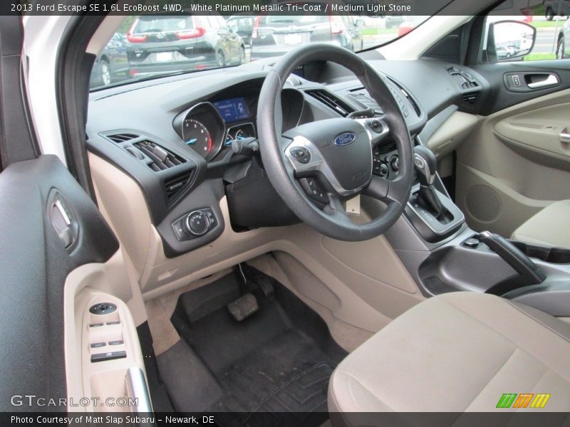 White Platinum Metallic Tri-Coat / Medium Light Stone 2013 Ford Escape SE 1.6L EcoBoost 4WD