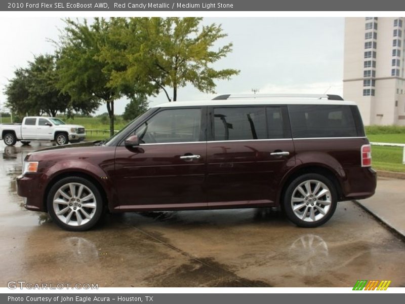 Red Candy Metallic / Medium Light Stone 2010 Ford Flex SEL EcoBoost AWD