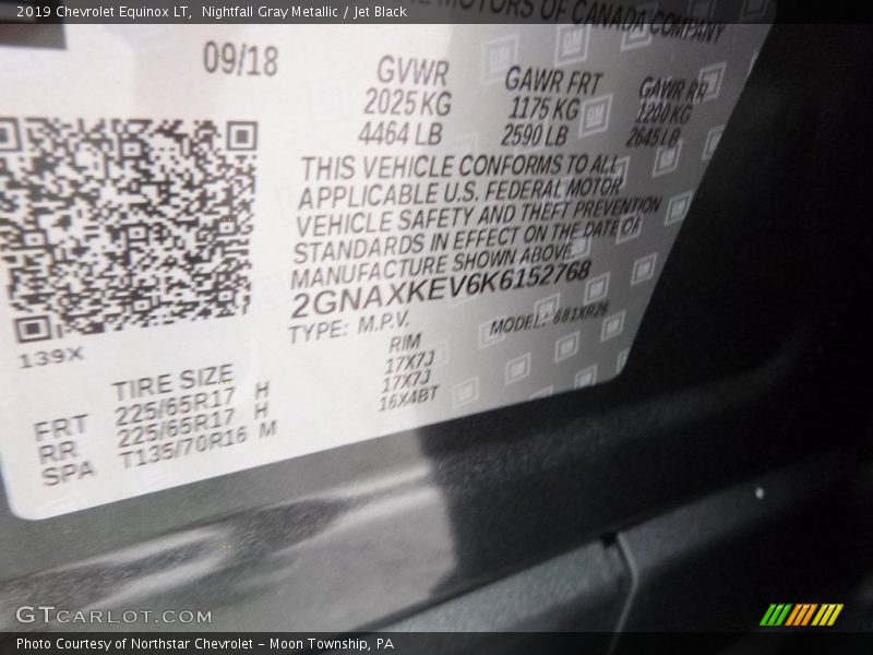 Nightfall Gray Metallic / Jet Black 2019 Chevrolet Equinox LT