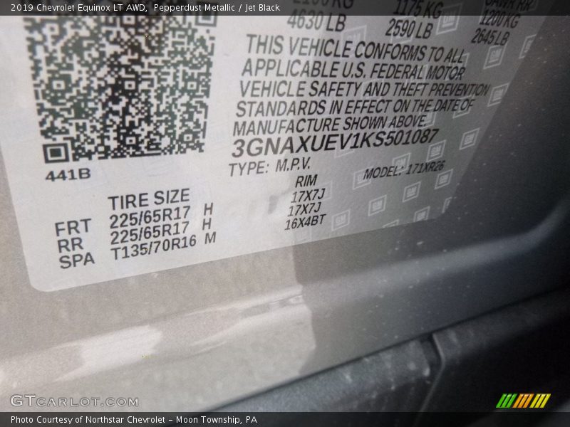 Pepperdust Metallic / Jet Black 2019 Chevrolet Equinox LT AWD