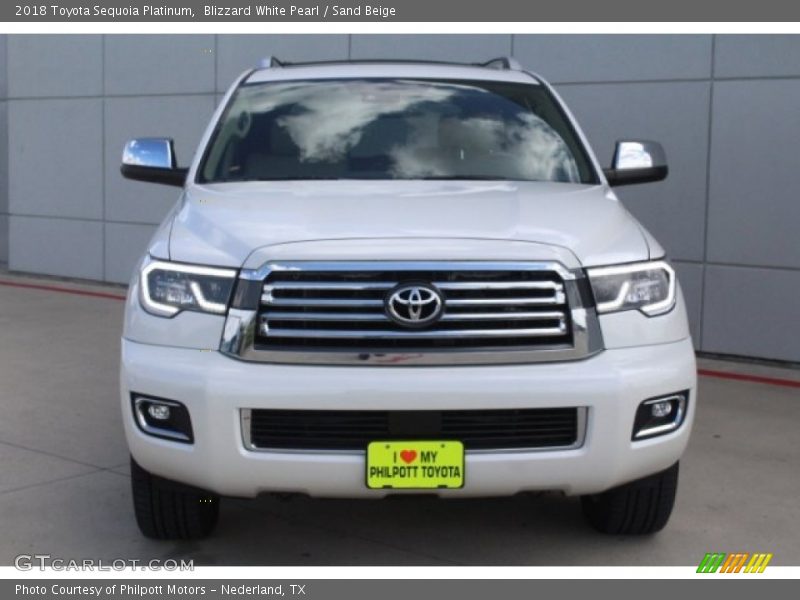 Blizzard White Pearl / Sand Beige 2018 Toyota Sequoia Platinum