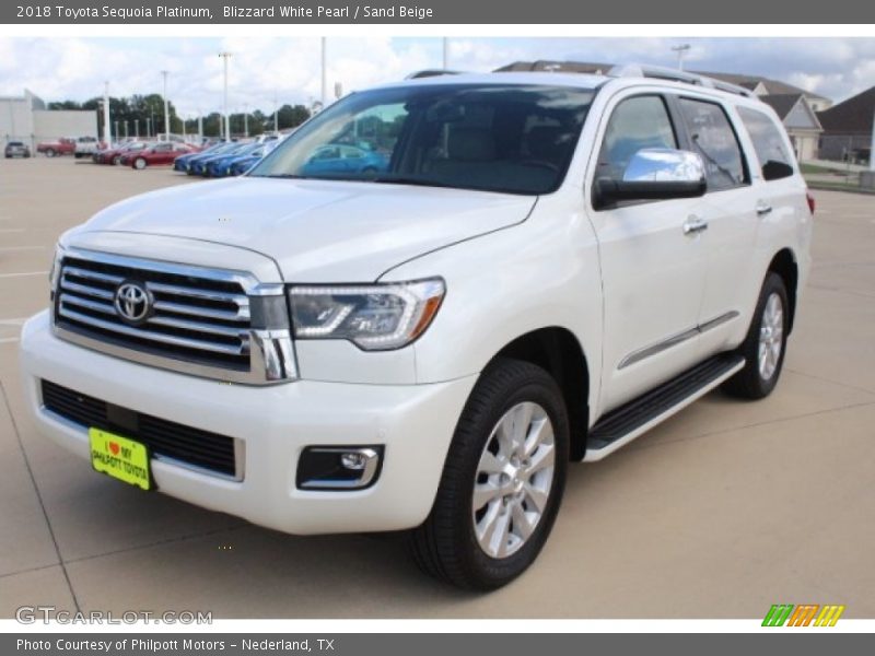 Blizzard White Pearl / Sand Beige 2018 Toyota Sequoia Platinum