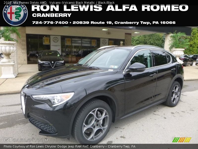 Vulcano (Volcano) Black Metallic / Black/Black 2018 Alfa Romeo Stelvio AWD