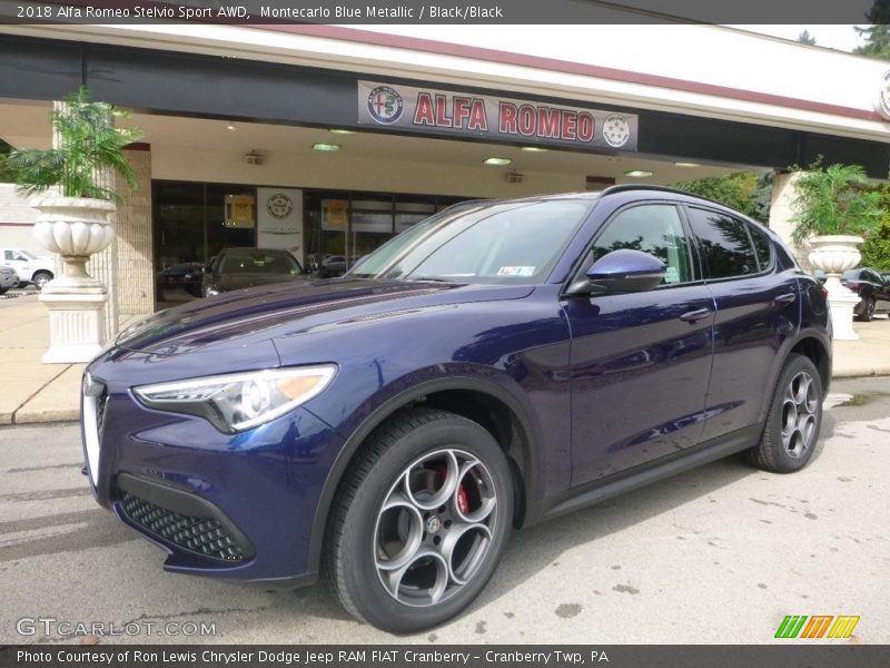 Montecarlo Blue Metallic / Black/Black 2018 Alfa Romeo Stelvio Sport AWD