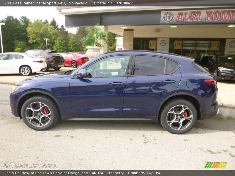 Montecarlo Blue Metallic / Black/Black 2018 Alfa Romeo Stelvio Sport AWD