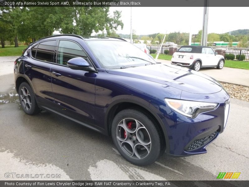 Montecarlo Blue Metallic / Black/Black 2018 Alfa Romeo Stelvio Sport AWD