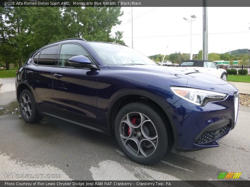 Montecarlo Blue Metallic / Black/Black 2018 Alfa Romeo Stelvio Sport AWD