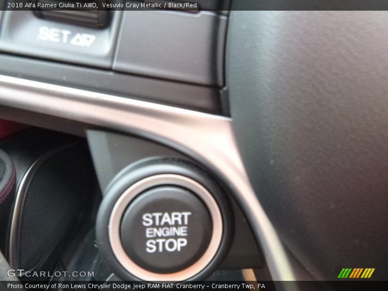 Vesuvio Gray Metallic / Black/Red 2018 Alfa Romeo Giulia Ti AWD