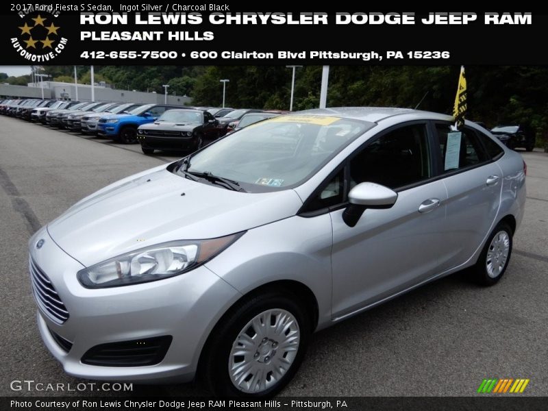 Ingot Silver / Charcoal Black 2017 Ford Fiesta S Sedan