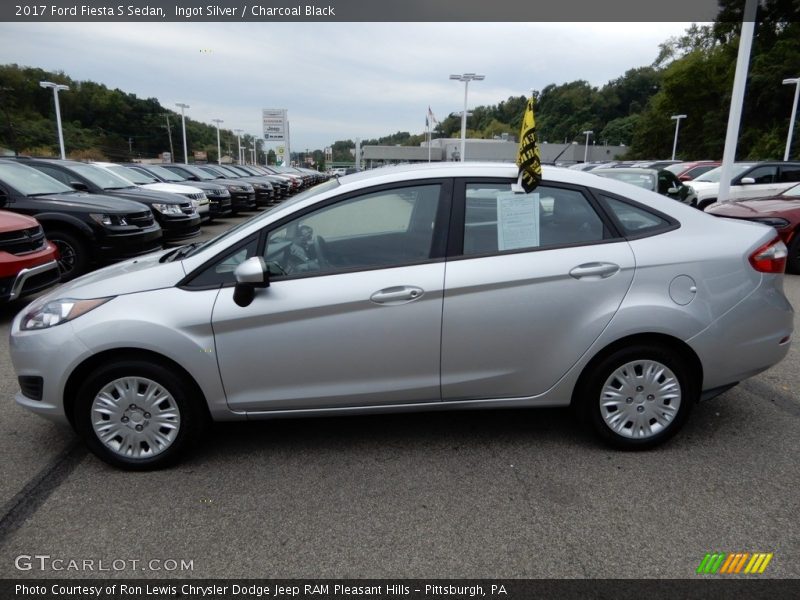 Ingot Silver / Charcoal Black 2017 Ford Fiesta S Sedan