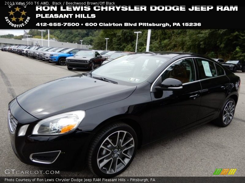 Black / Beechwood Brown/Off Black 2011 Volvo S60 T6 AWD